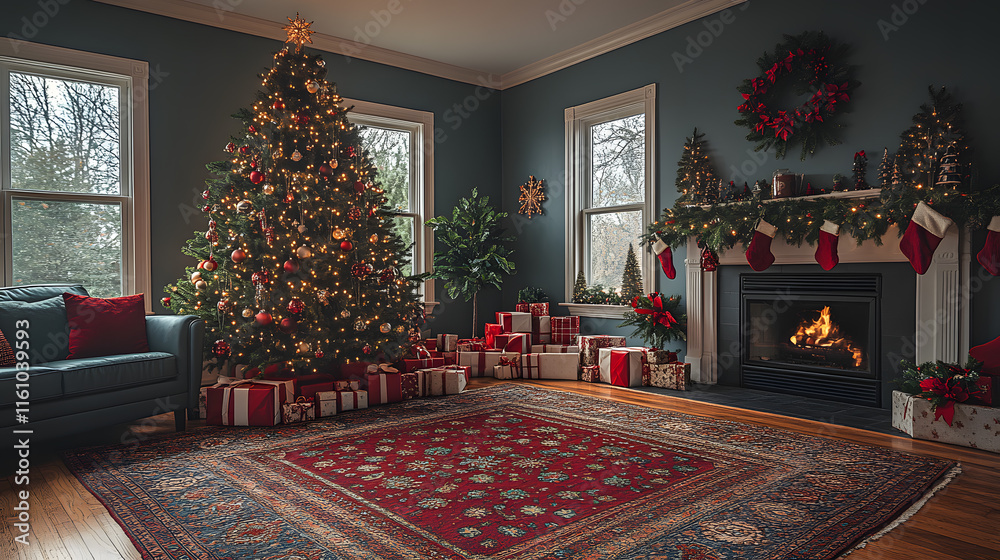 Photography capturing a beautifully decorated Christmas living room ...