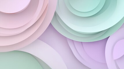 Poster - Abstract design featuring overlapping pastel circles with space for text placement and creative mock up opportunities. Generative AI