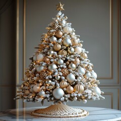 Poster - Elegant pale gold Christmas tree base.