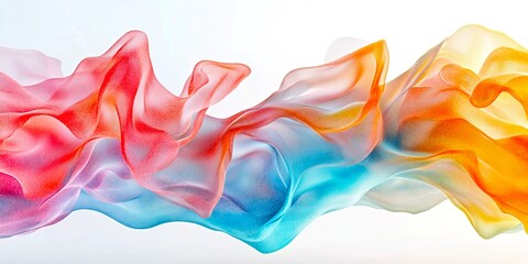 Poster - A beautiful abstract artwork featuring flowing colors in soft, wavy patterns. This vibrant design is ideal for backgrounds, digital art, or modern decor. Explore the beauty of color. AI