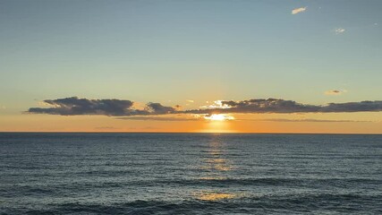 Wall Mural - Golden sunset over the sea.