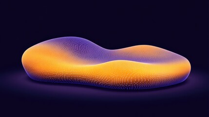 Fototapete - Abstract Orange Purple Form Glowing Dots Dark Background