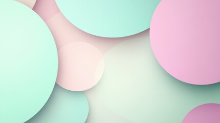 Poster - Overlapping transparent circles in pastel shades create a serene backdrop for creative projects and mockups. Generative AI