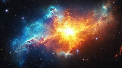 Wall Mural - Vibrant explosion of cosmic energy captured in a stunning celestial display
