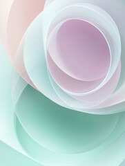 Poster - Overlapping semi transparent circles create a serene backdrop in pastel tones for creative design projects. Generative AI
