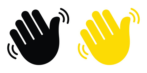 Waving Hand Symbol Icon in Flat Style for Communication and UI UX. Vector Illustration. EPS 10