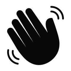 Wall Mural - Wave hands icon. Waving hand icon. Wave hand in black.