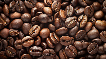 Close-Up of Roasted Coffee Beans Background