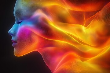 Poster - towering spire emits vibrant colors as it phases in and out of reality. Strange energy waves extend from its base creating mesmerizing display in surreal environment.