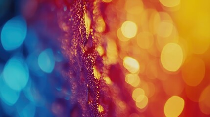 Poster - vibrant rainbow bokeh background with droplets creating a dreamy and optimistic atmosphere for creat