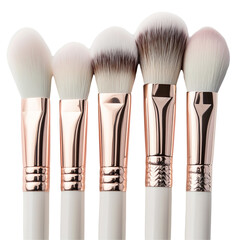 Elegant Rose Gold Makeup Brush Set: Five Luxurious Brushes for Flawless Application