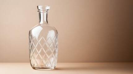 Poster - Elegant Crystal Bottle with Geometric Design on Soft Background