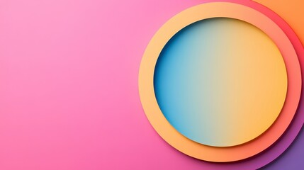 Poster - Colorful Abstract Circles on Pink Background for Creative Design