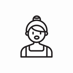 Poster - person woman girl avatar icon vector sign
