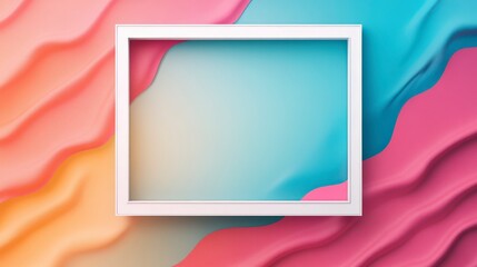 Poster - Colorful Abstract Background with Empty White Frame for Artwork