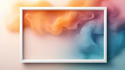 Poster - Abstract Colorful Smoke Swirls in Framed Background Design