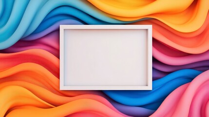 Poster - Vibrant Swirls of Color with Empty Frame for Creative Display