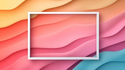 Poster - Colorful Abstract Background with Waves and Picture Frame Design