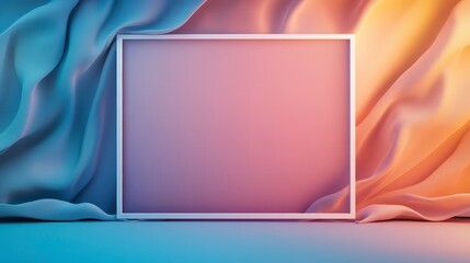Poster - Elegant Empty Frame on Colorful Textured Background for Display