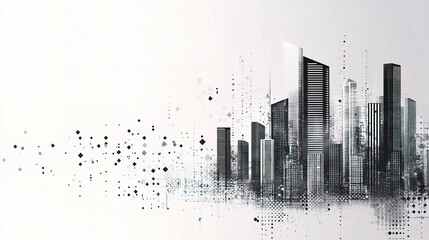 Poster - Abstract Black and White Architectural Design with Urban Elements