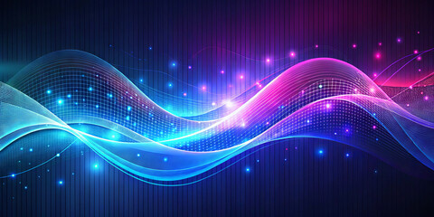 Poster - Swirling waves of bright colors create a dynamic and captivating visual display. Light particles sparkle within the design, enhancing its energetic appearance