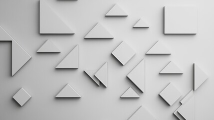 Poster - A monochromatic pattern of triangles in varying shades of gray, creating a subtle and sophisticated textured background.