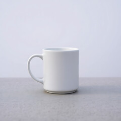 Minimalist White Ceramic Mug: Professional 3D Render Product Photography