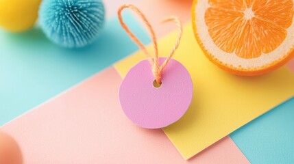 Poster - A close up shot of a price tag with a slashed through original price and a brightly colored sticker showcasing a significant percentage discount.