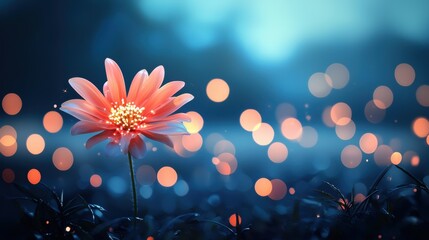Poster - a close up of a flower with a soft, glowing bokeh background, highlighting the delicate details of t
