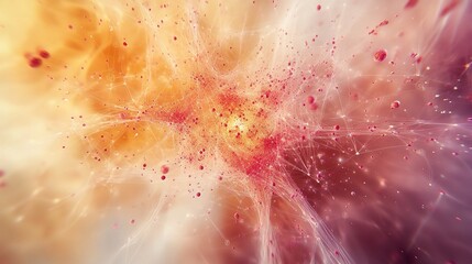 Poster - Abstract Big Data Visualization Concept with Dynamic Information Flow