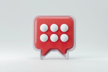 Poster - Red speech bubble with six white circles