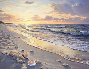 Wall Mural - Sunset Seashells