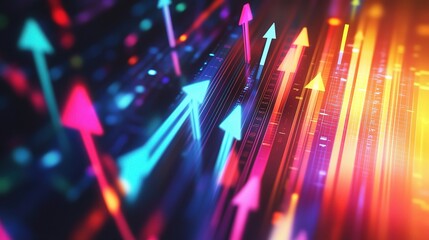 Poster - Abstract Representation of Vibrant Financial Growth and Progression
