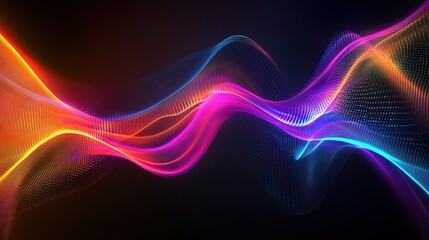 Wall Mural - Abstract Neon Wave Flow