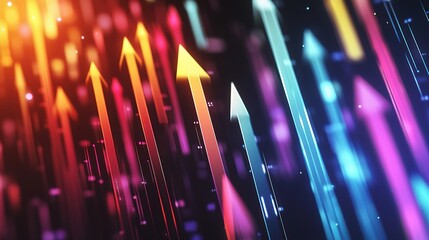 Poster - Abstract Representation of Financial Growth with Vibrant Colors