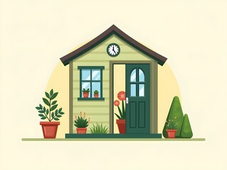 Poster - Garden room icon. Garden office icon