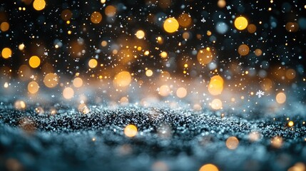 Poster - Blurry image of snowfall from the sky