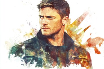 Poster - Portrait of a person wearing a leather jacket, suitable for use in various contexts such as fashion, lifestyle, and more