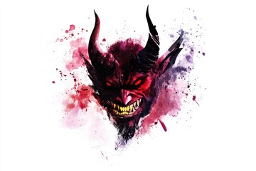 Poster - A depiction of a demonic creature with glowing red eyes