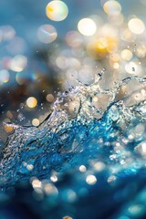 Wall Mural - a detailed view of an ocean wave with sunlight reflecting off its surface