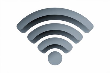 Poster - A 3D rendering of a wifi signal icon  representing internet connectivity.