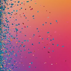 Aufkleber - Colorful confetti falls from the sky onto a vibrant background, perfect for celebrations and parties