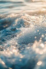 Poster - A close-up view of a wave breaking on the ocean surface