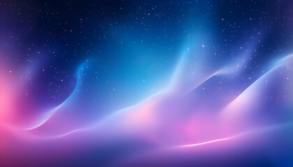 Poster - Un fondo abstracto en tonos de azul, morado y rosa, imitando una nebulosa en el espacio profundo. Pequeños destellos de estrellas y luces difusas dan un aspecto etéreo y misterioso