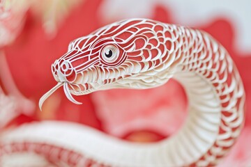 Poster - A close-up shot of a snake coiled around a flower, suggesting a natural and serene scene