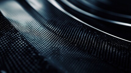 Poster - Dark Abstract Background with Carbon Fiber Texture and Depth