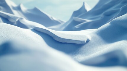 Poster - Mountain landscape with snow-covered peaks and a clear blue sky