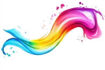 Poster - A colorful wave of paint on a white background, ideal for art and design projects