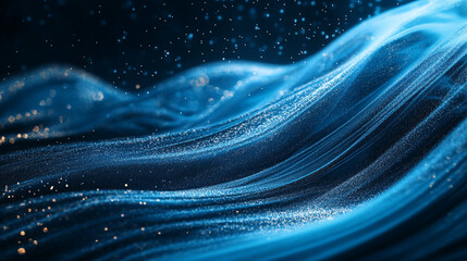 Poster - Waves of sparkling blue water dancing under soft light creating an ethereal atmosphere