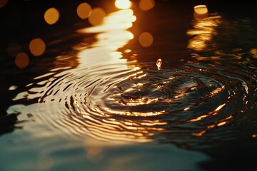 Poster - A close-up shot of a body of water with a sunny day in the background
